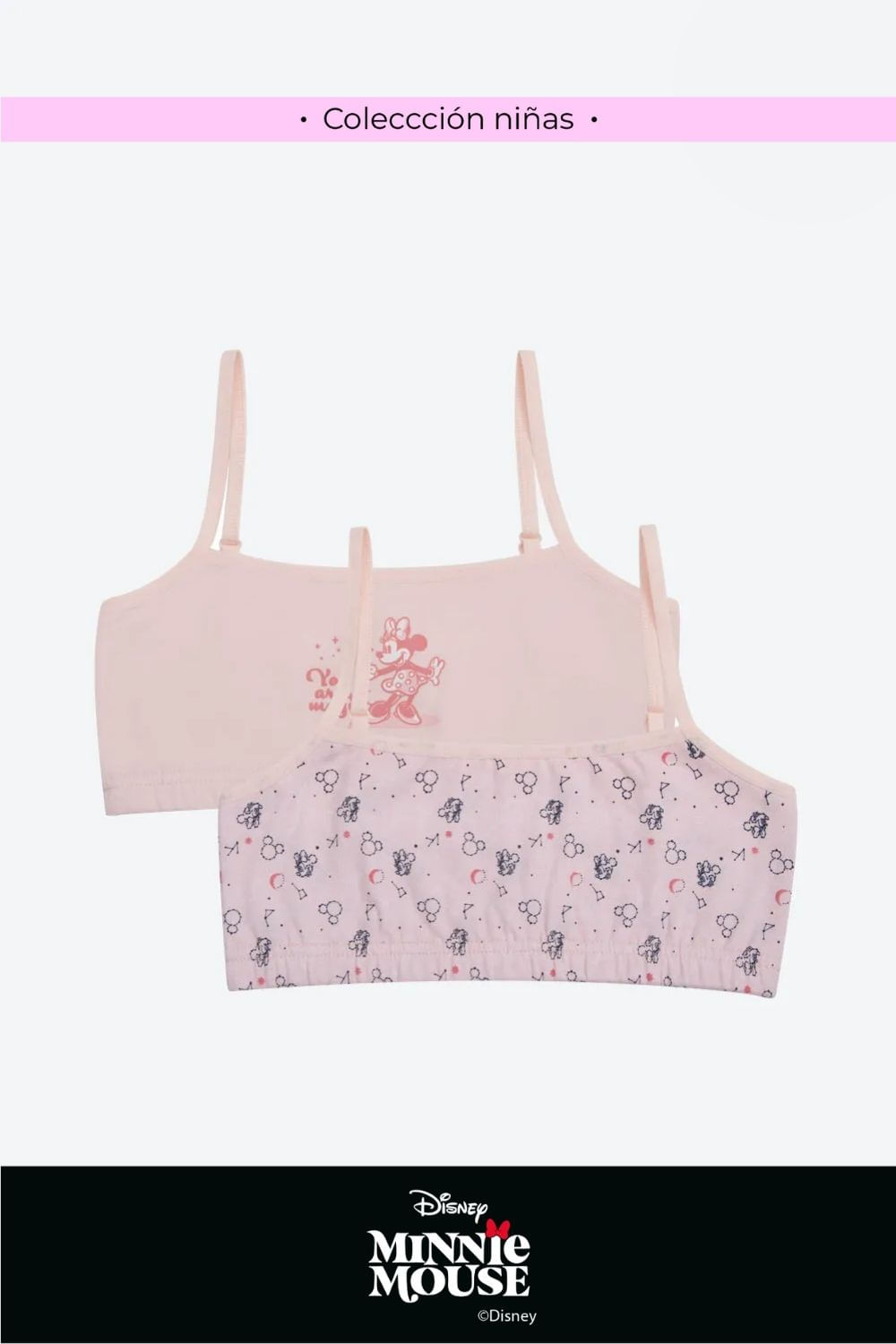 Top nueva coleccion disney en algodon para niñas paquete x2